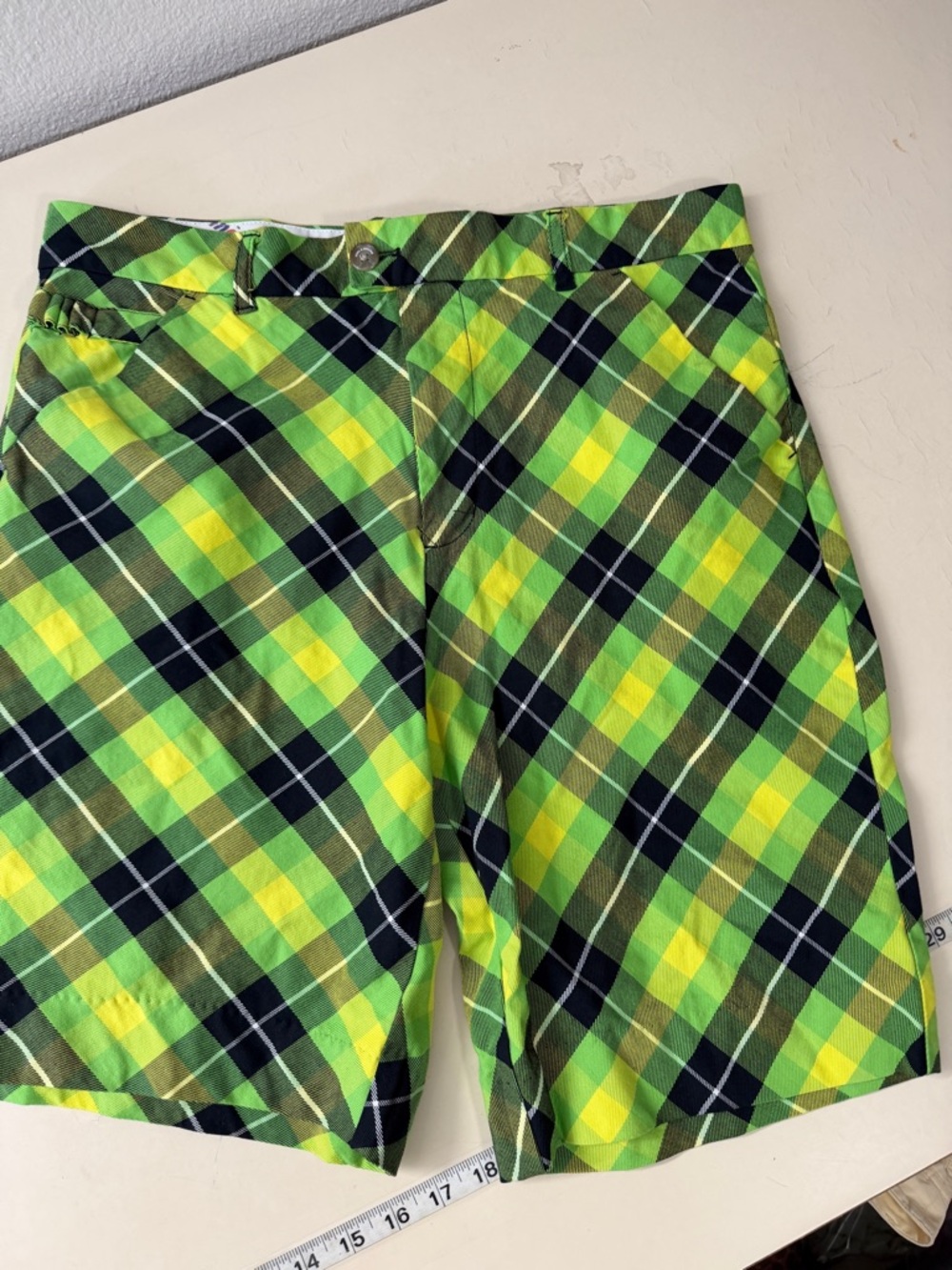 Green Plaid Shorts